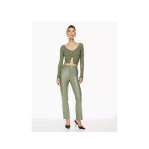 Aritzia Sage Green Straight Leg Pants